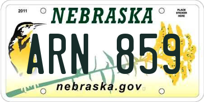 NE license plate ARN859