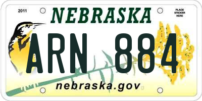 NE license plate ARN884