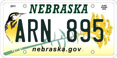 NE license plate ARN895