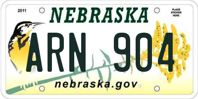 NE license plate ARN904