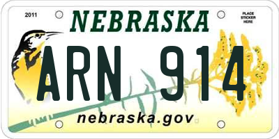 NE license plate ARN914
