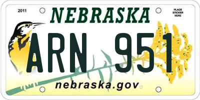 NE license plate ARN951