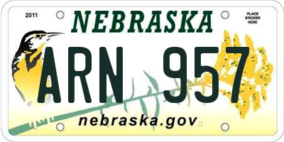 NE license plate ARN957