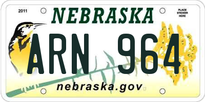 NE license plate ARN964