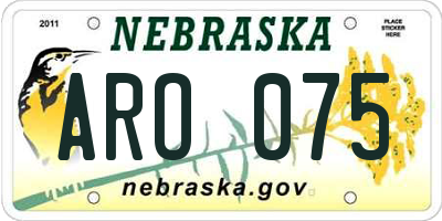 NE license plate ARO075