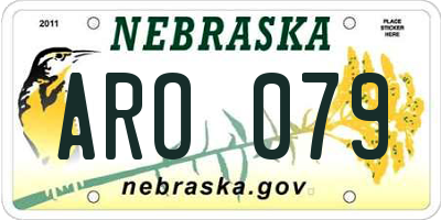 NE license plate ARO079