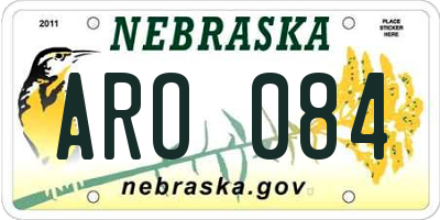 NE license plate ARO084
