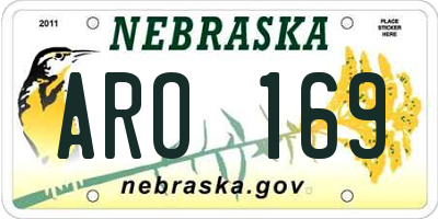 NE license plate ARO169
