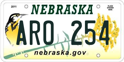 NE license plate ARO254