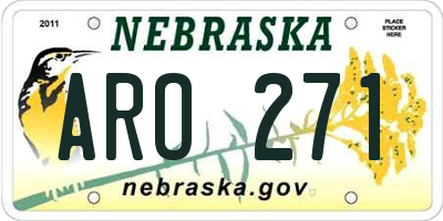 NE license plate ARO271