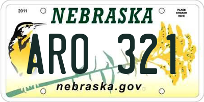 NE license plate ARO321