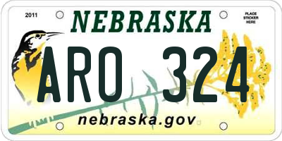 NE license plate ARO324