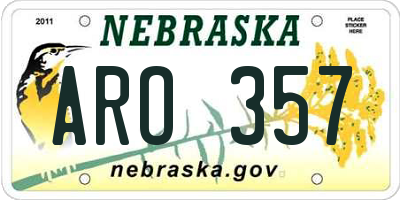 NE license plate ARO357