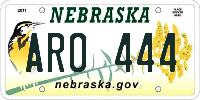 NE license plate ARO444