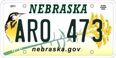NE license plate ARO473