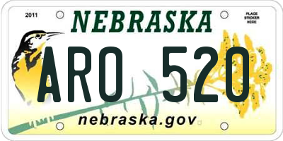 NE license plate ARO520