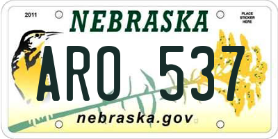 NE license plate ARO537