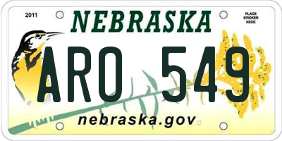 NE license plate ARO549