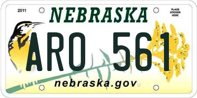 NE license plate ARO561