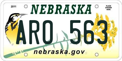 NE license plate ARO563