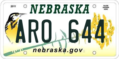 NE license plate ARO644