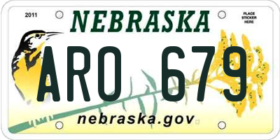 NE license plate ARO679