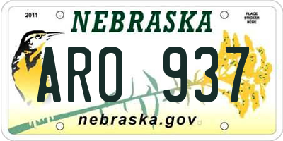 NE license plate ARO937