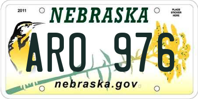 NE license plate ARO976