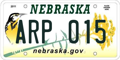 NE license plate ARP015