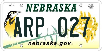 NE license plate ARP027
