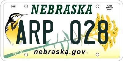 NE license plate ARP028