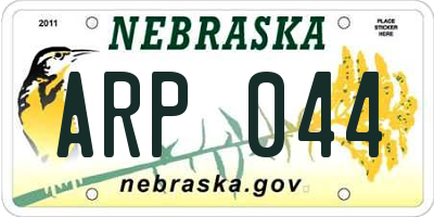 NE license plate ARP044