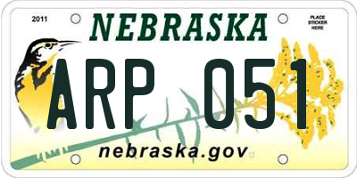 NE license plate ARP051