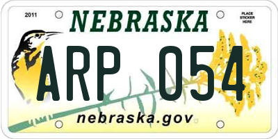 NE license plate ARP054