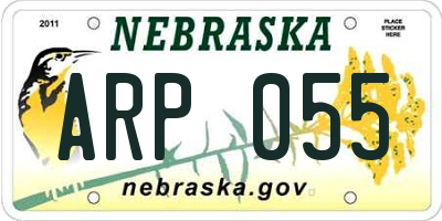 NE license plate ARP055