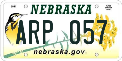 NE license plate ARP057