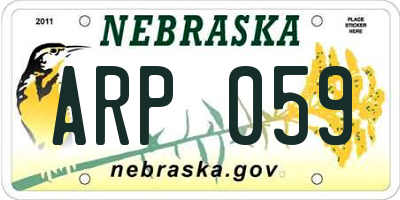 NE license plate ARP059