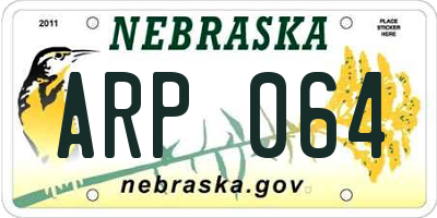 NE license plate ARP064