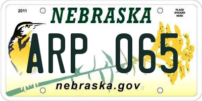 NE license plate ARP065