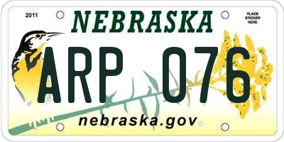 NE license plate ARP076