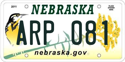 NE license plate ARP081