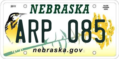 NE license plate ARP085