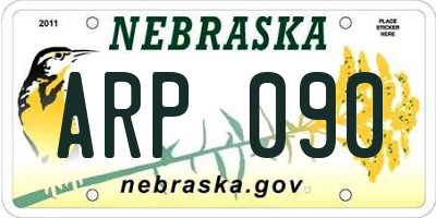 NE license plate ARP090
