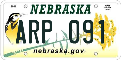 NE license plate ARP091