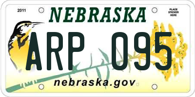 NE license plate ARP095