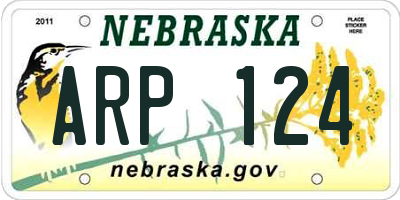 NE license plate ARP124