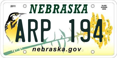 NE license plate ARP194