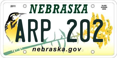 NE license plate ARP202