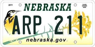 NE license plate ARP211