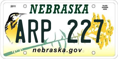 NE license plate ARP227